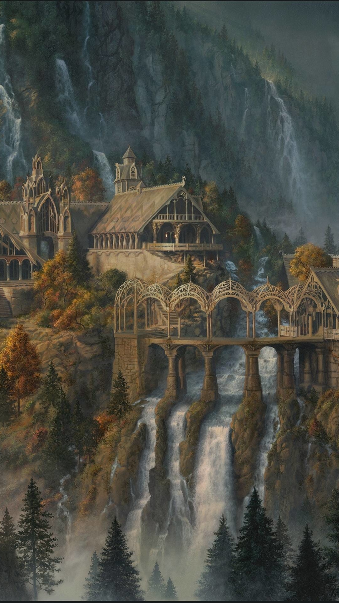 herr der ringe tapete hd,gemälde,heilige orte,natürliche landschaft,kunst,landschaft