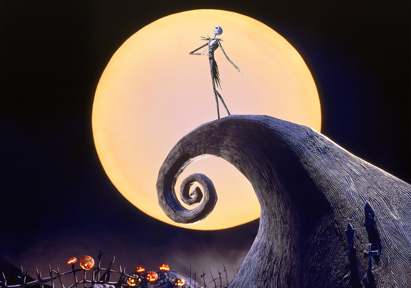 nightmare before christmas wallpaper,moon,crescent,sky,architecture,night