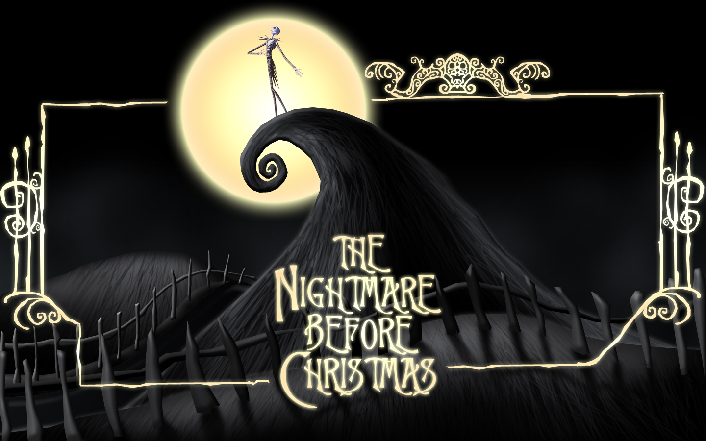 nightmare before christmas wallpaper,font,text,still life photography,graphic design,darkness