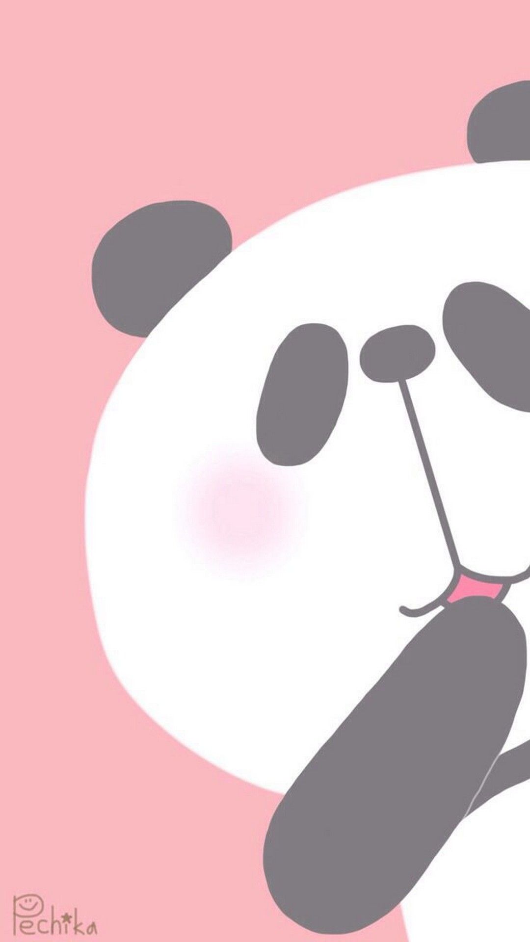 panda wallpaper iphone,nose,cartoon,pink,illustration,clip art