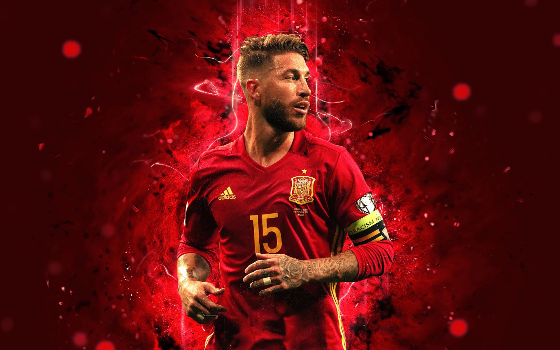 ramos wallpaper,football player,red,soccer player,player,font