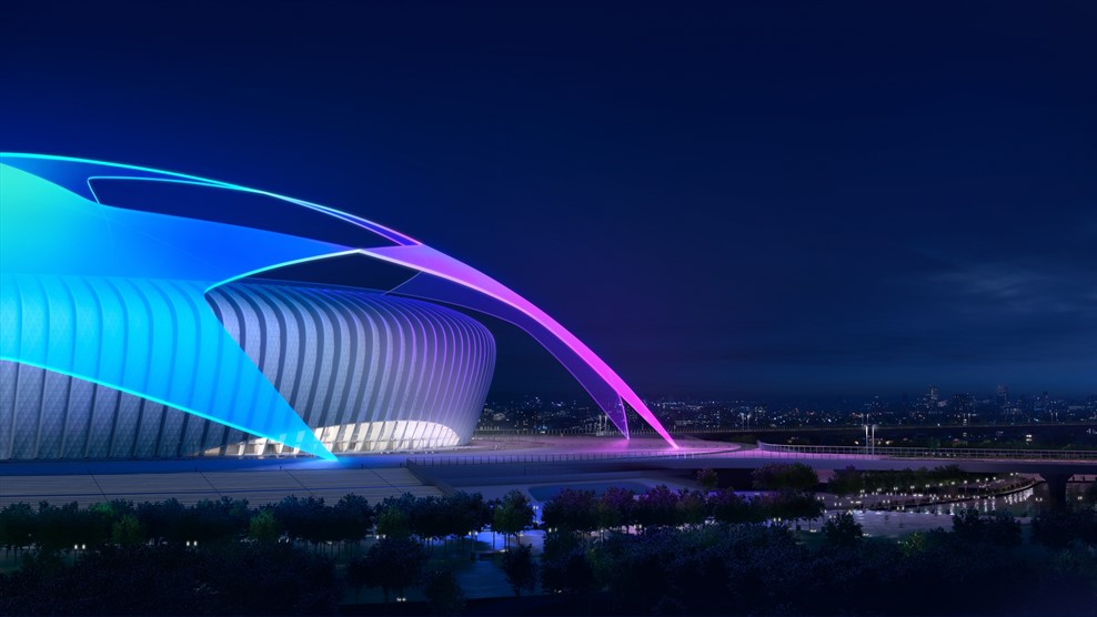 champions league wallpaper,architecture,sky,blue,landmark,light