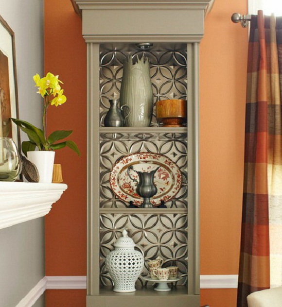 cabinet wallpaper,curtain,shelf,interior design,orange,room