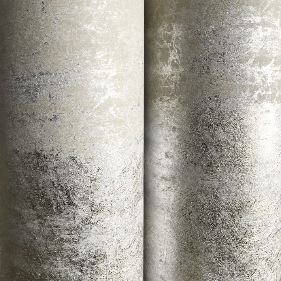 gold and silver wallpaper,wall,silver,concrete,cylinder,flooring