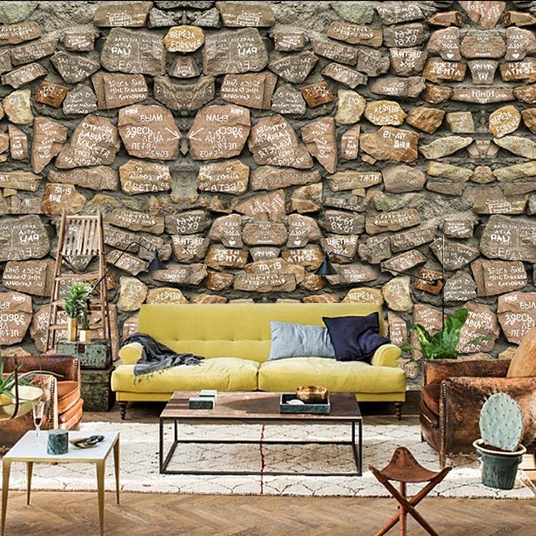 3d wallpaper for home wall,wall,living room,stone wall,furniture,wallpaper