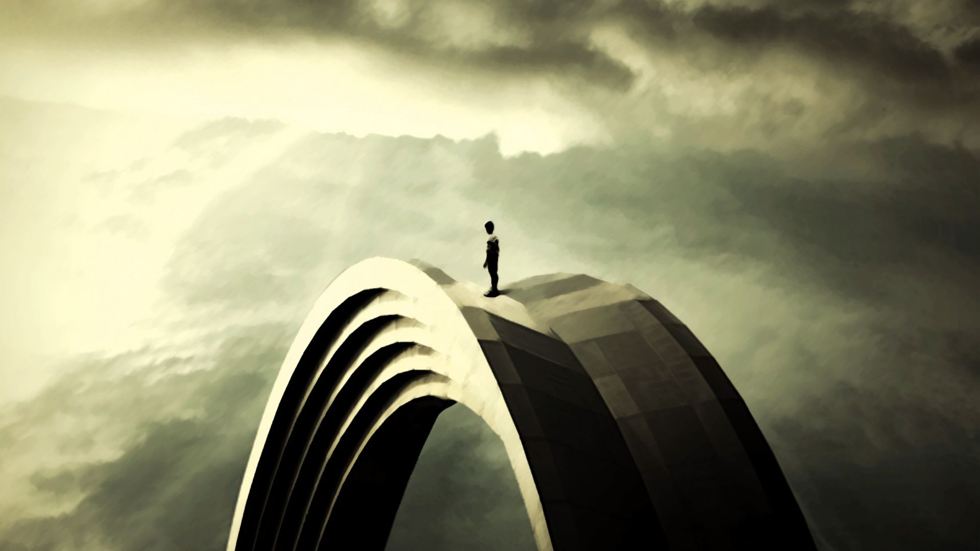 sad alone boy hd wallpapers,sky,architecture,atmosphere,cloud,black and white