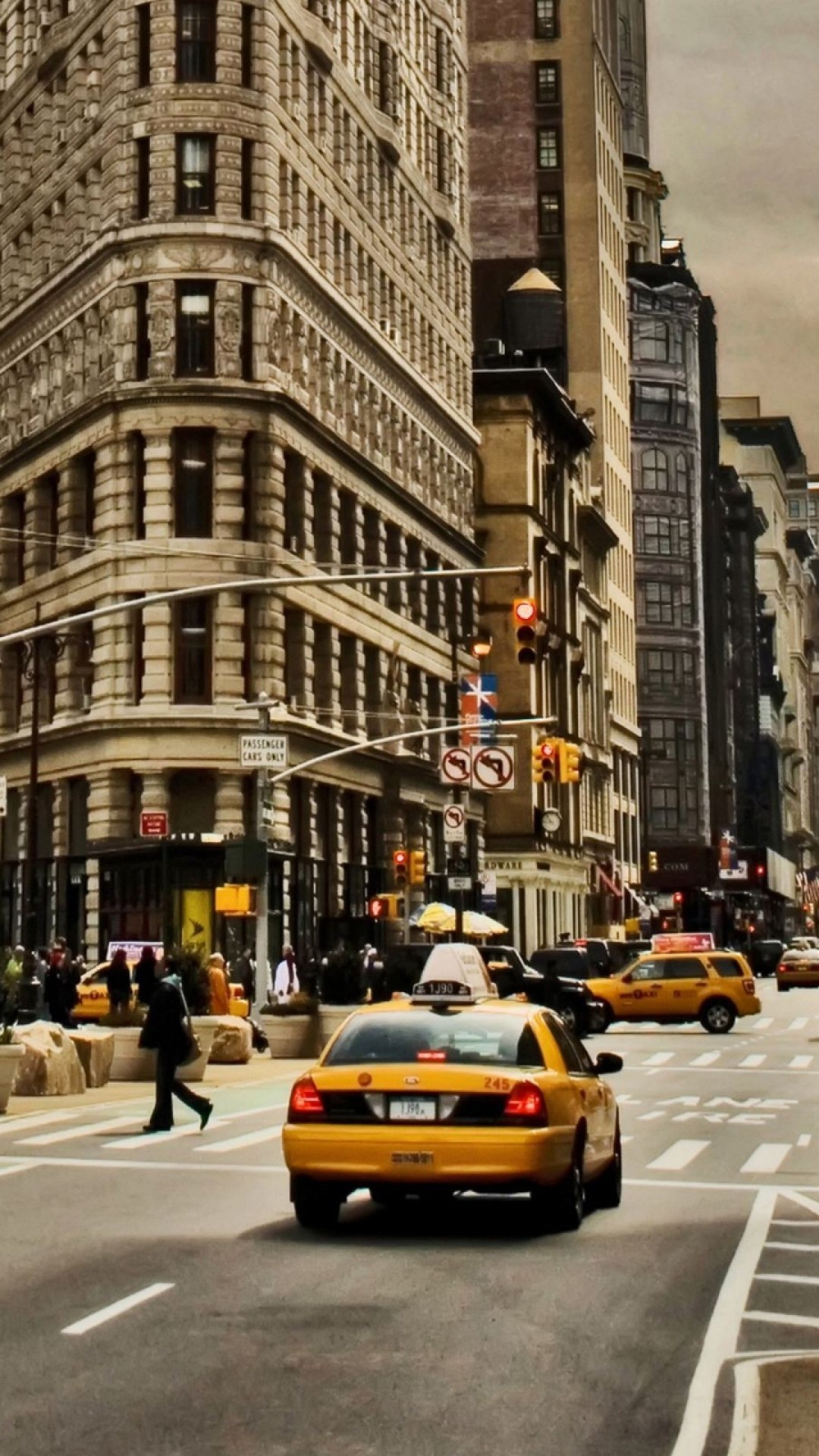 뉴욕 아이폰 배경 화면,차량,차,택시,노랑,도로