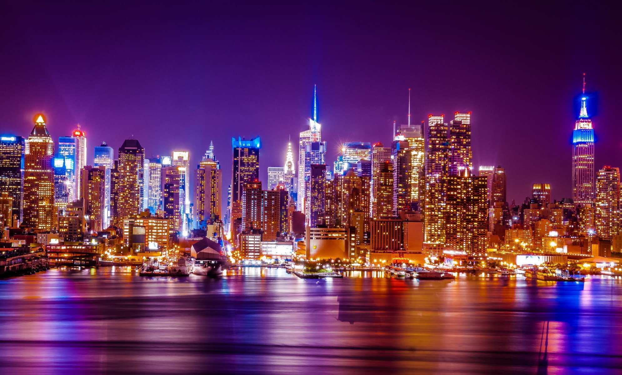 new york city fond d'écran hd,paysage urbain,ville,horizon,zone métropolitaine,nuit