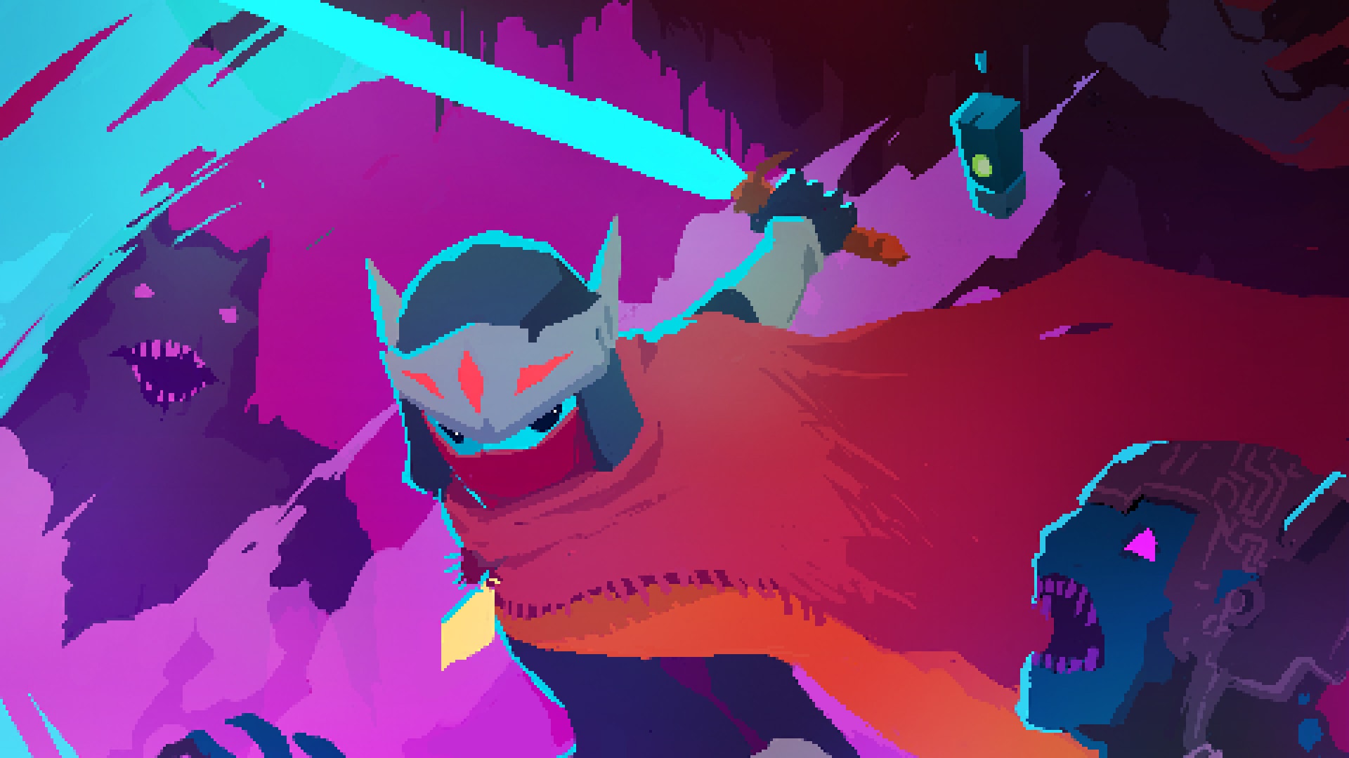 fond d'écran hyper light drifter,dessin animé,illustration,conception graphique,personnage fictif,art