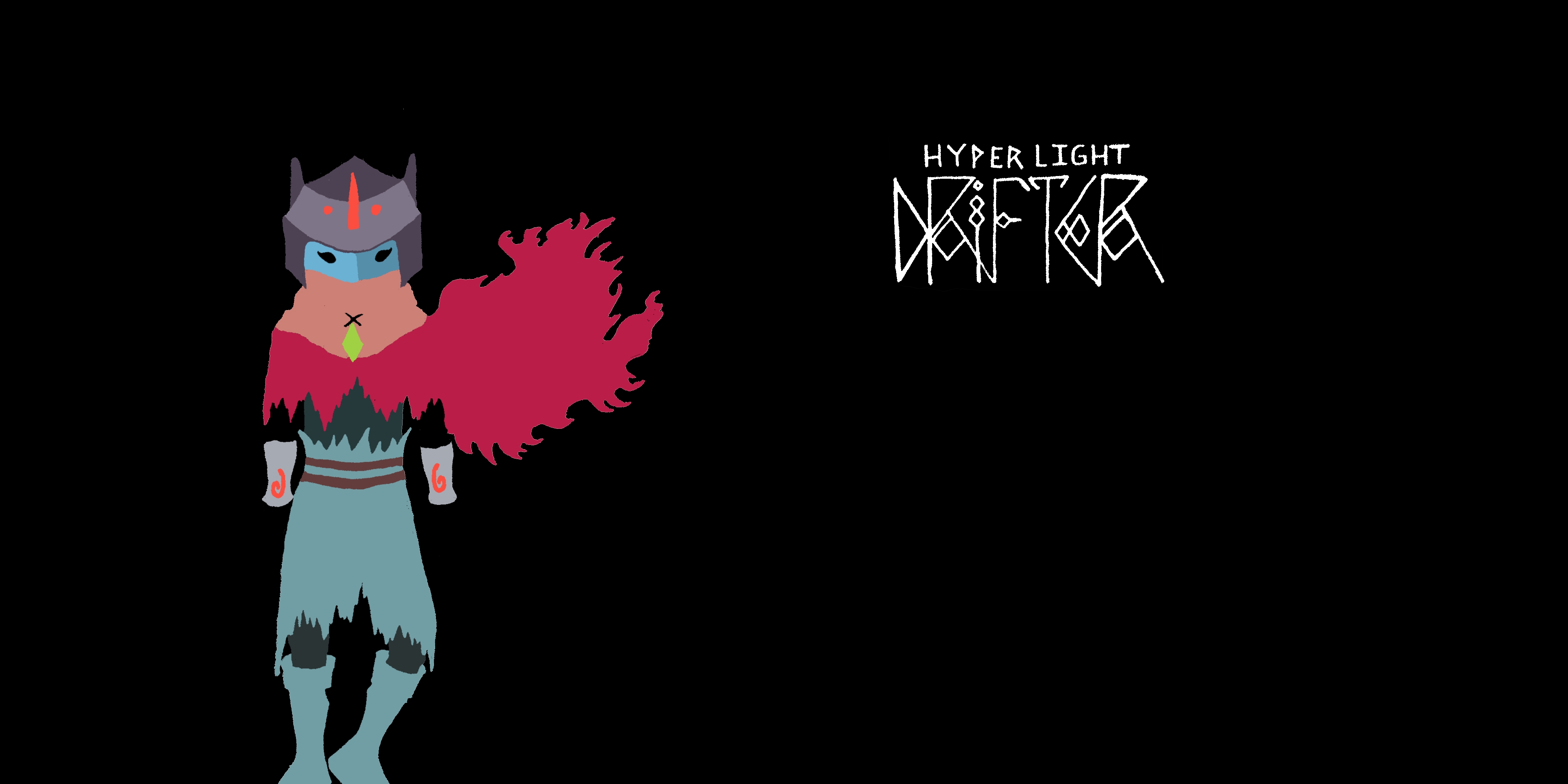 fond d'écran hyper light drifter,dessin animé,conception graphique,texte,personnage fictif,animation