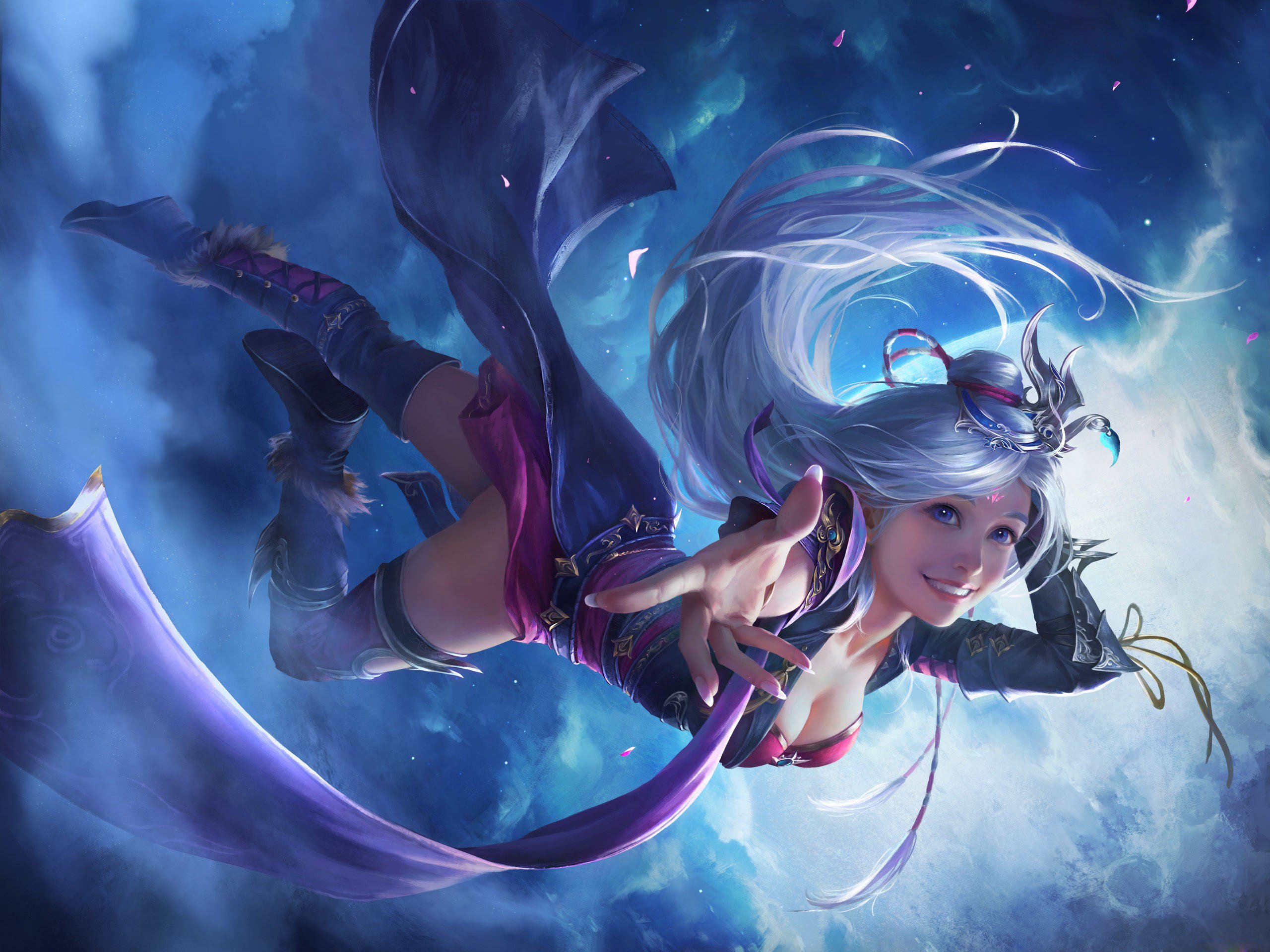 beautiful girl hd wallpapers for mobile,cg artwork,illustration,fictional character,sky,anime