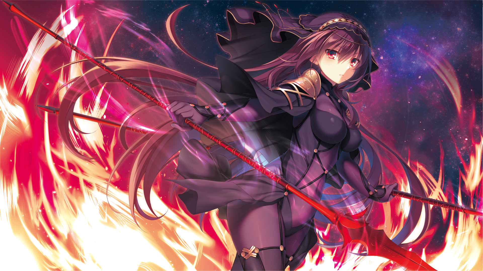 fate grand order wallpaper,cg artwork,anime,cartoon,long hair,black hair