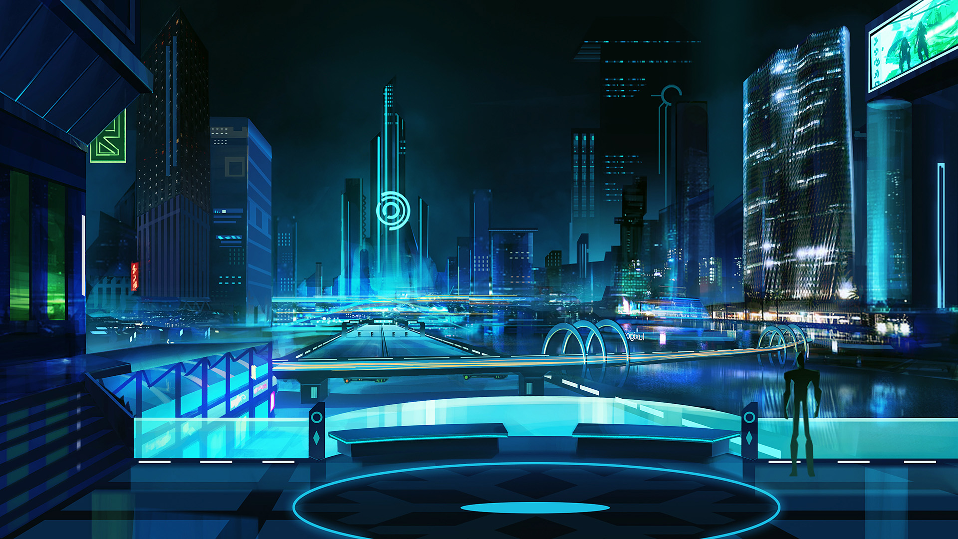 fondo de pantalla de cyberpunk,área metropolitana,ciudad,noche,paisaje urbano,área urbana