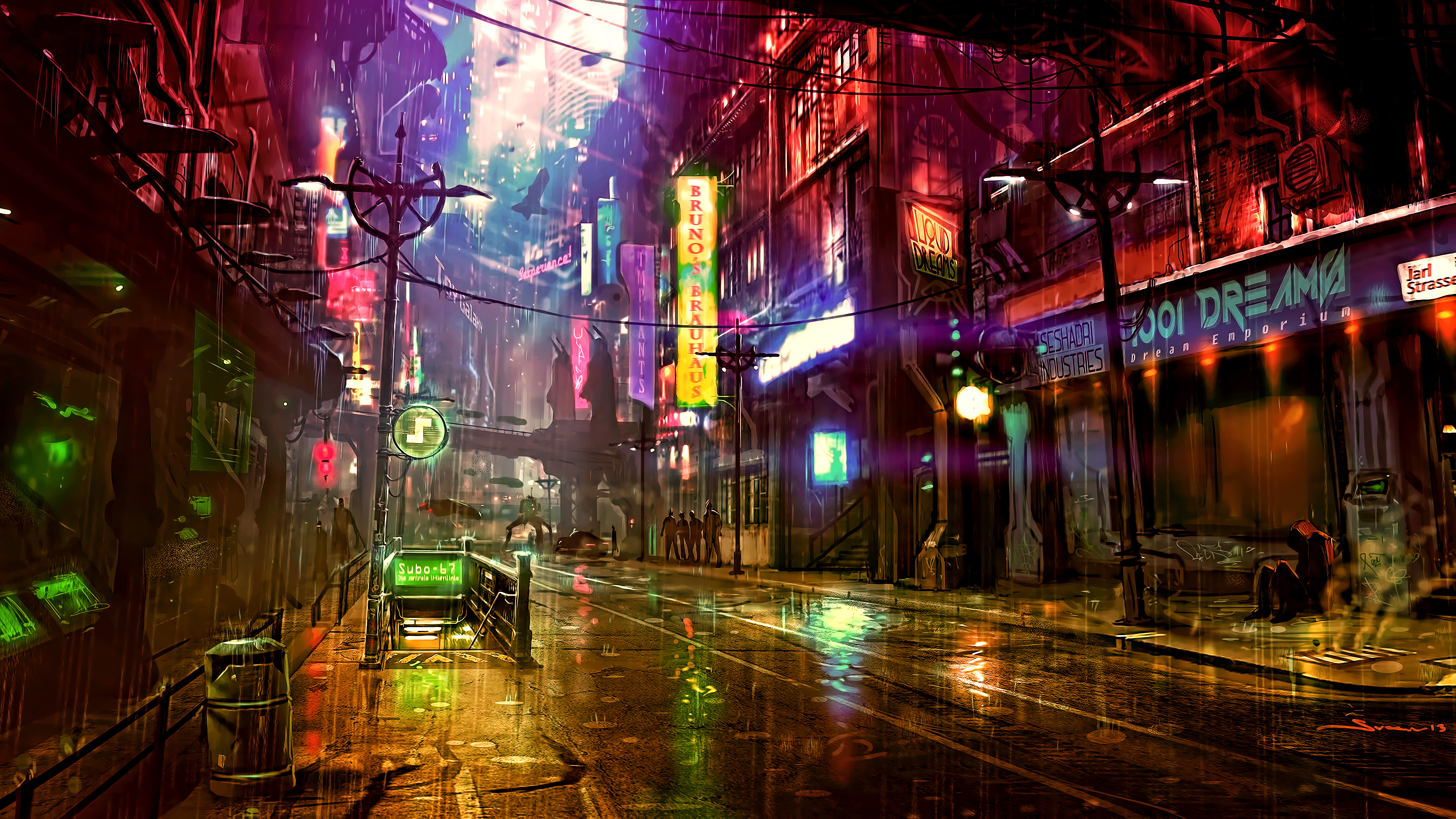 carta da parati cyberpunk,leggero,area urbana,notte,illuminazione,viola