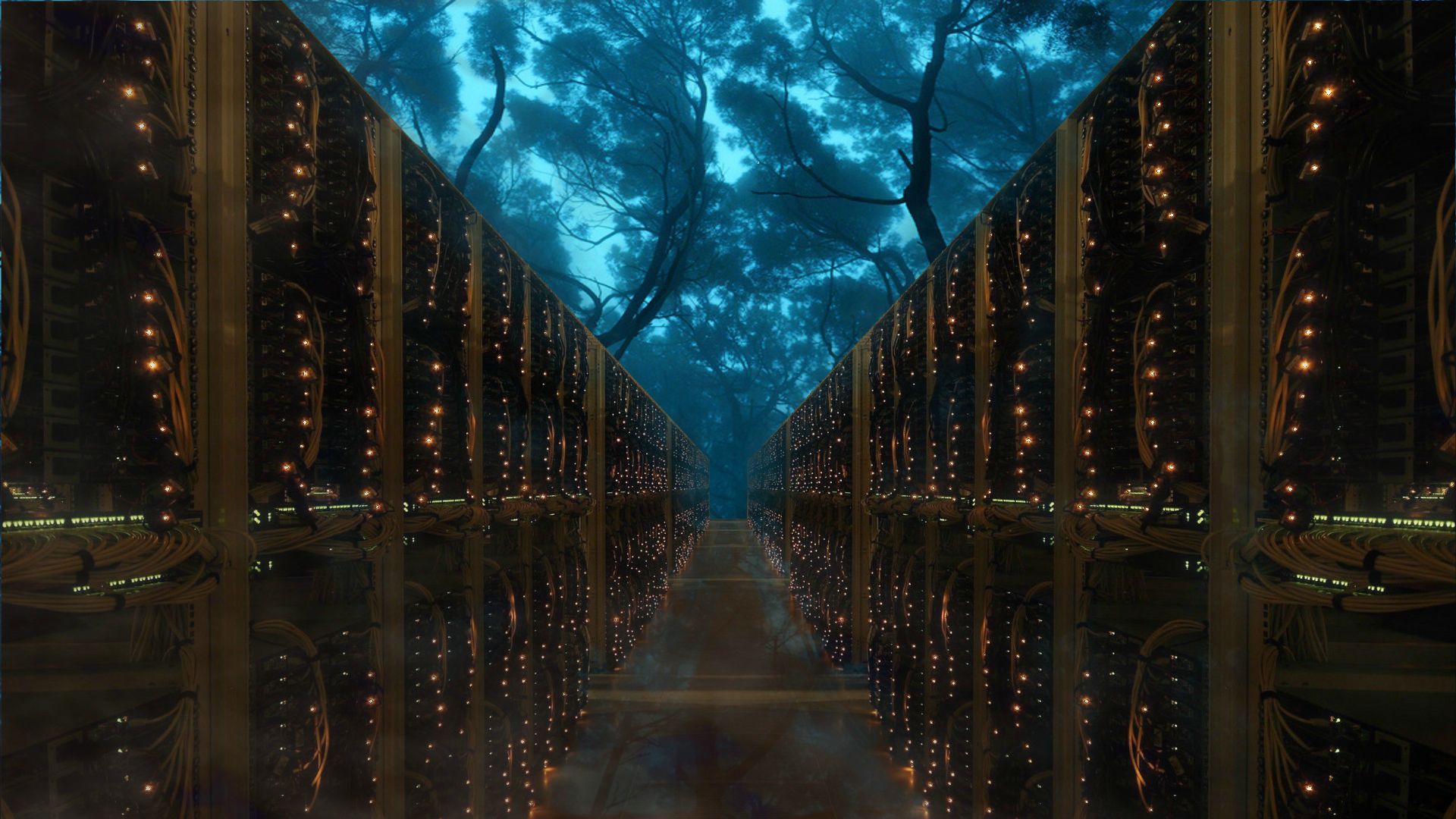 server wallpaper,blue,symmetry,reflection,water,sky