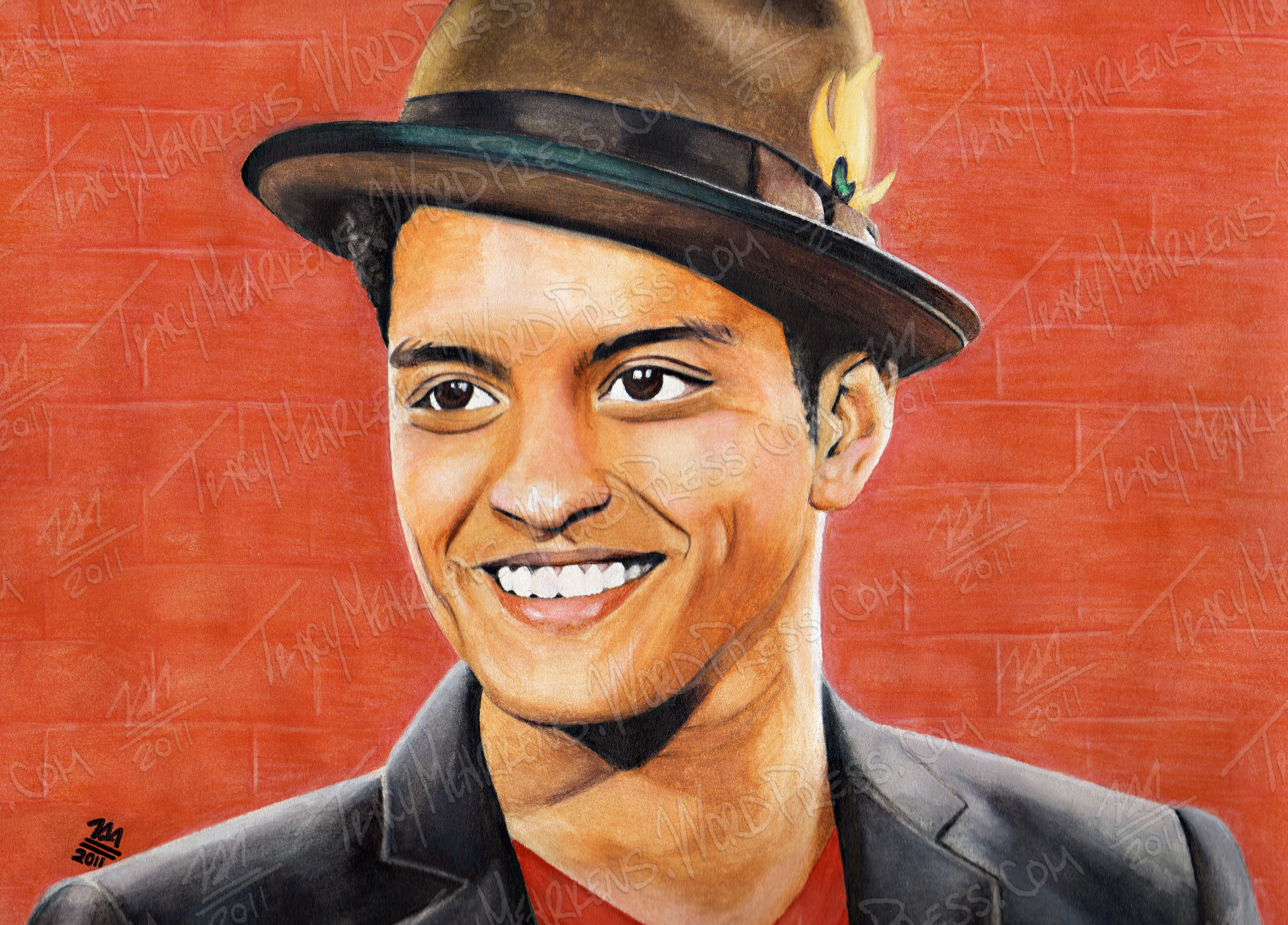 Bruno Mars Wallpaper Painting Chin Art Illustration Portrait Wallpaperuse