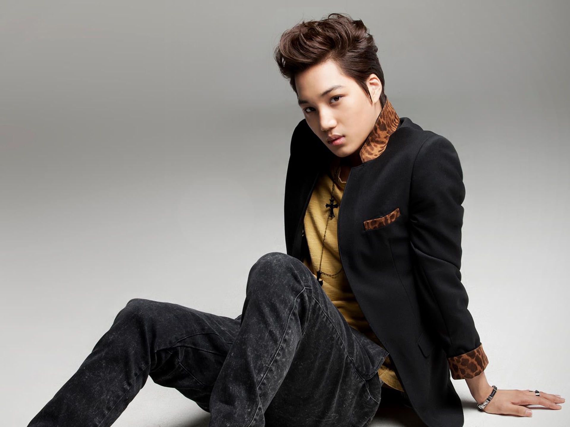 exo wallpaper hd,sitting,fashion model,photo shoot,outerwear,photography