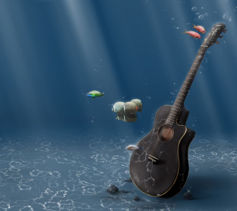 android用フルスクリーンhd壁紙,青い,ギター,撥弦楽器,楽器,静物写真