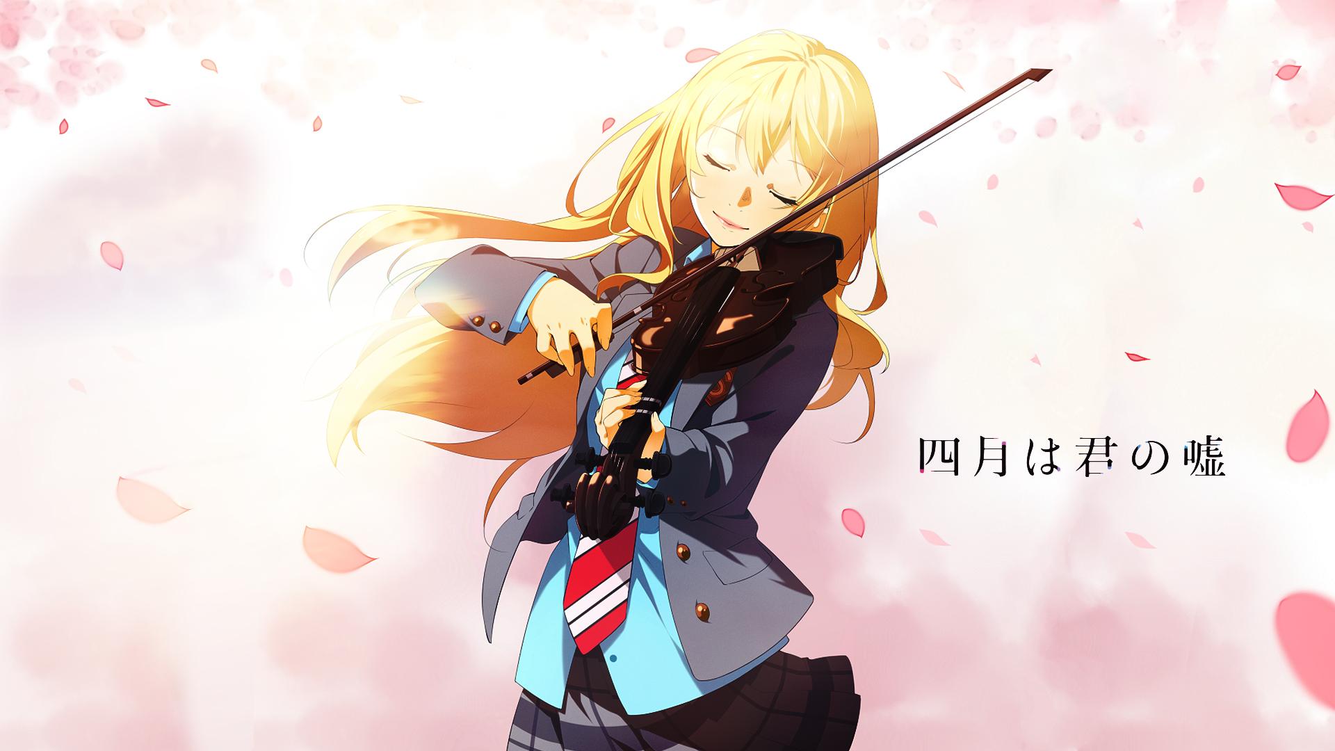 your lie in april wallpaper,cg artwork,cartoon,anime,long hair,illustration