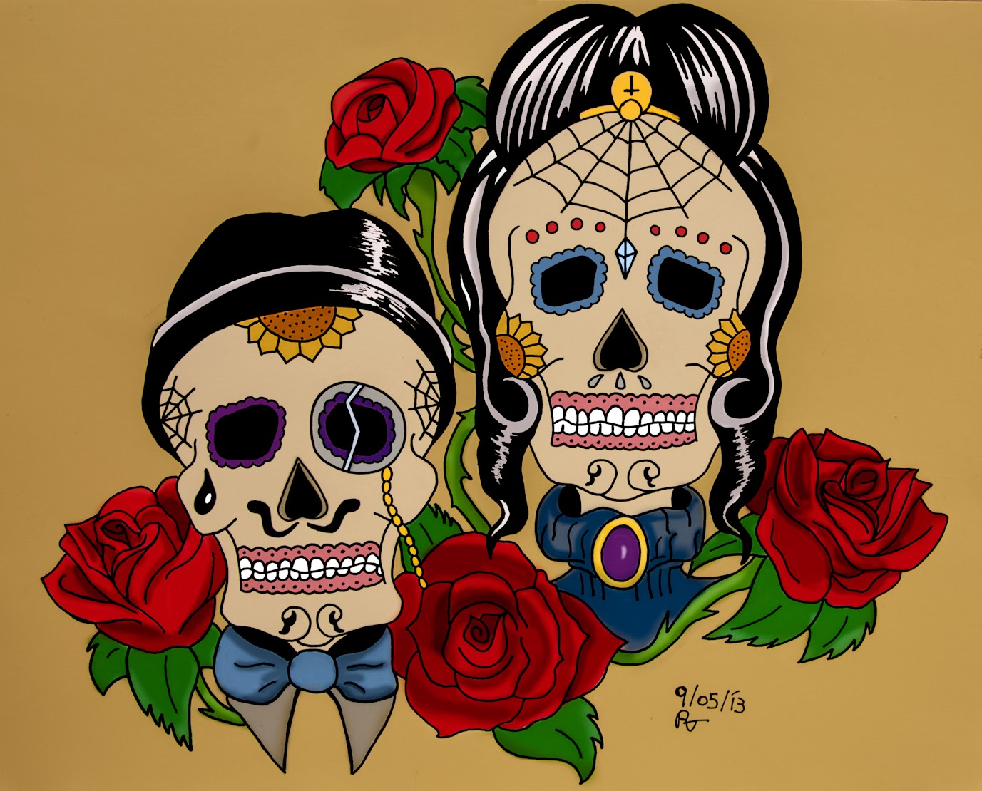 dia de los muertos wallpaper,skull,bone,illustration,rose,art