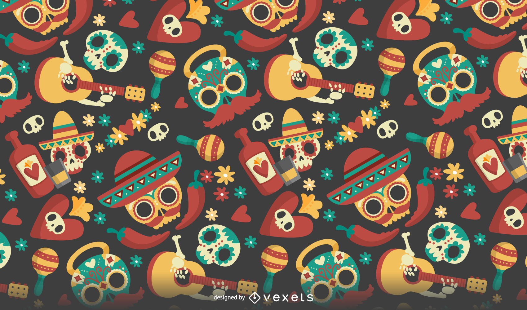 dia de los muertos wallpaper,pattern,textile,design,visual arts,art