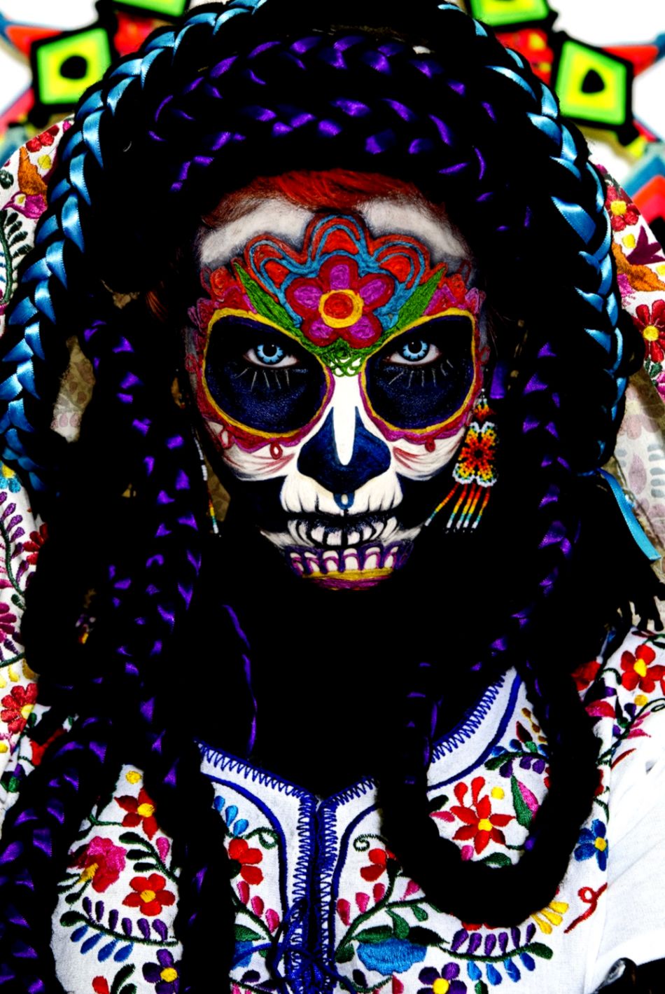 dia de los muertos tapete,psychedelische kunst,schädel,kunst,bildende kunst,knochen