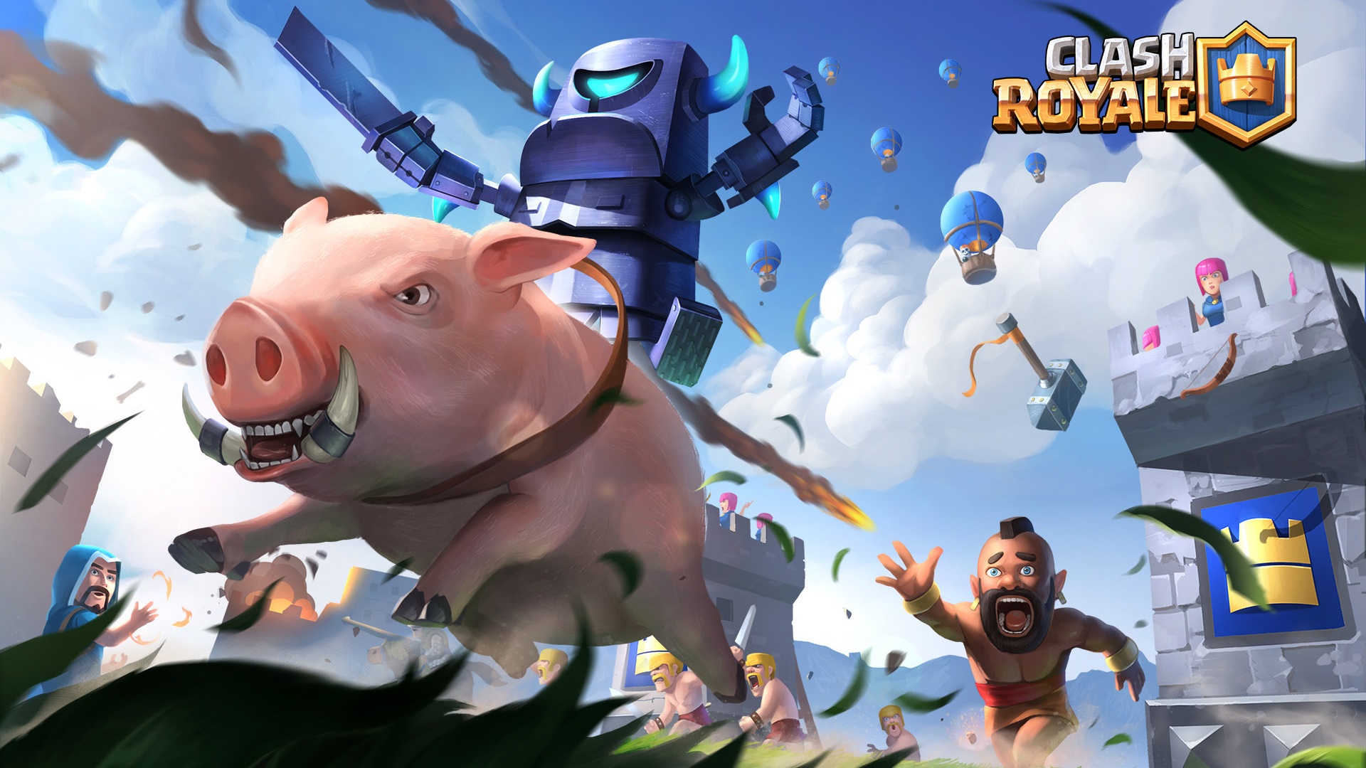 wallpaper de clash royale,animated cartoon,cartoon,snout,games,suidae