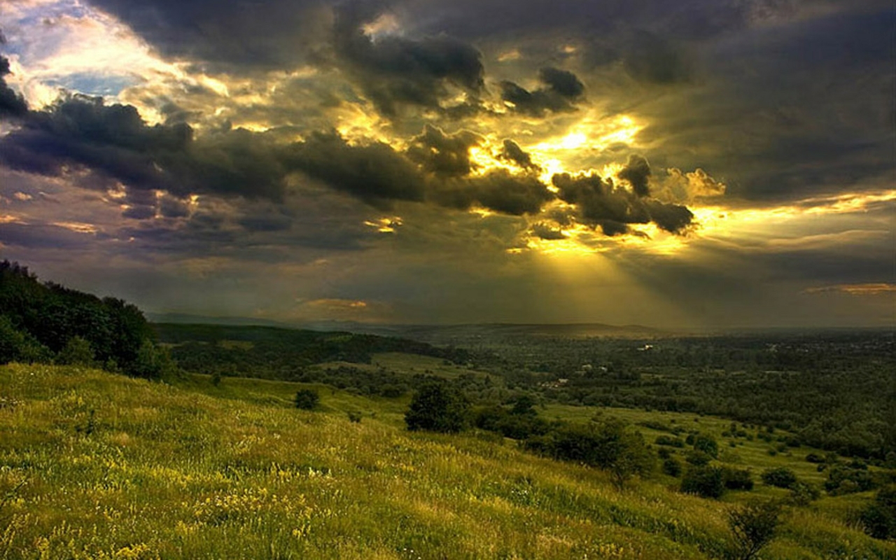 sonnenaufgang tapete hd,himmel,natürliche landschaft,natur,wolke,wiese