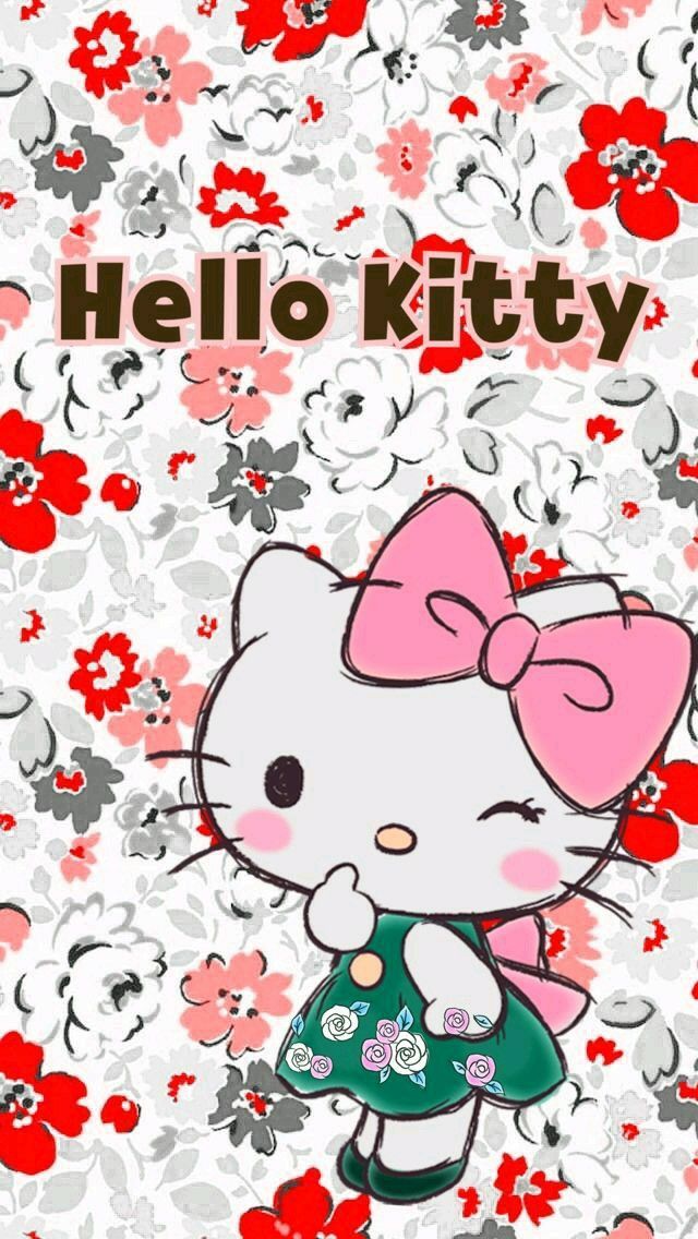 fond d'écran thème bonjour kitty,rouge,cœur,modèle,conception,clipart