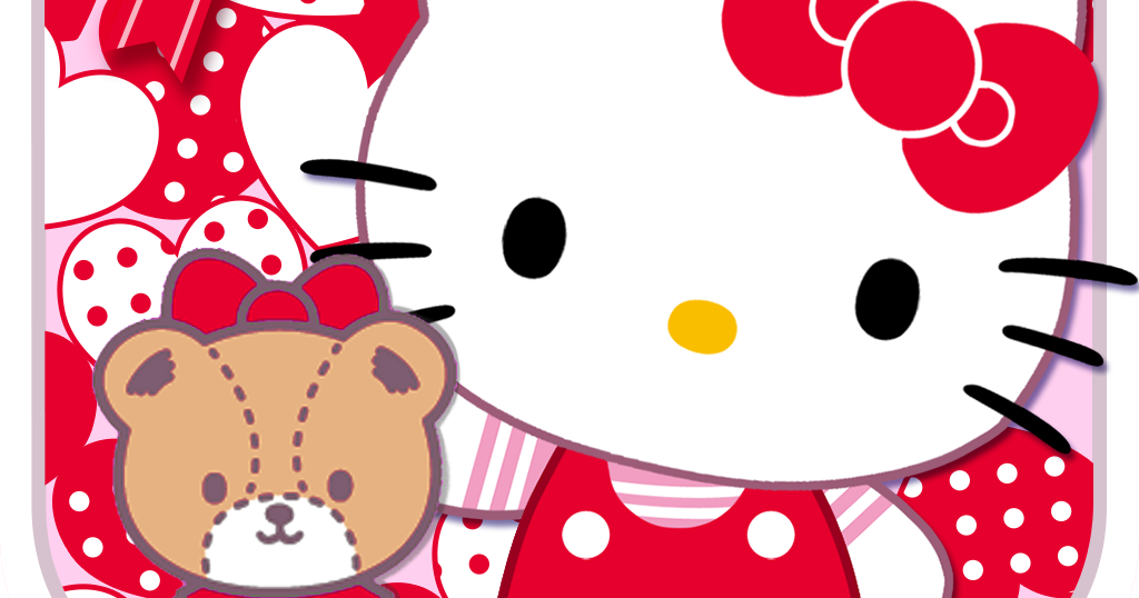 tema wallpaper hello kitty,clip art,red,pink,cartoon,graphics