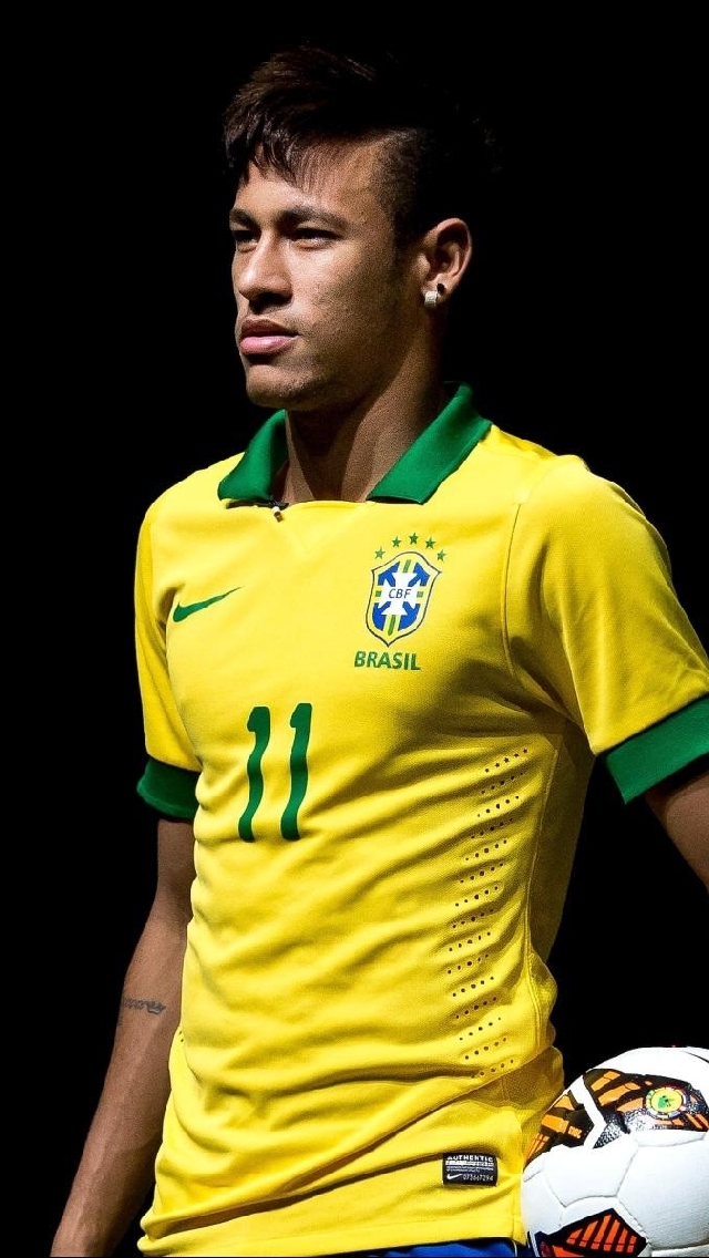 neymar wallpaper iphone,player,yellow,football player,soccer player,t shirt