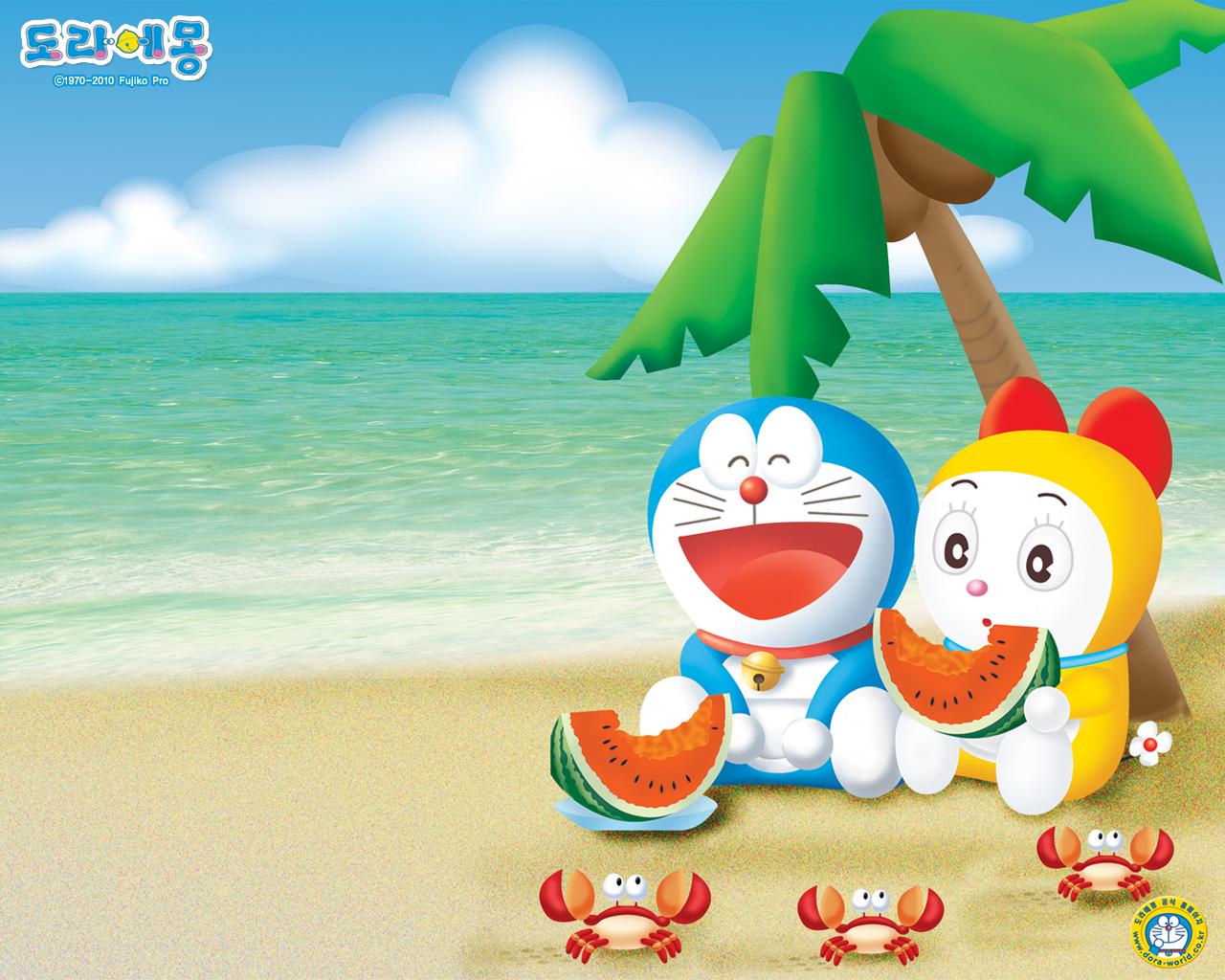 download wallpaper doraemon,cartoon,summer,vacation,fictional character,caribbean