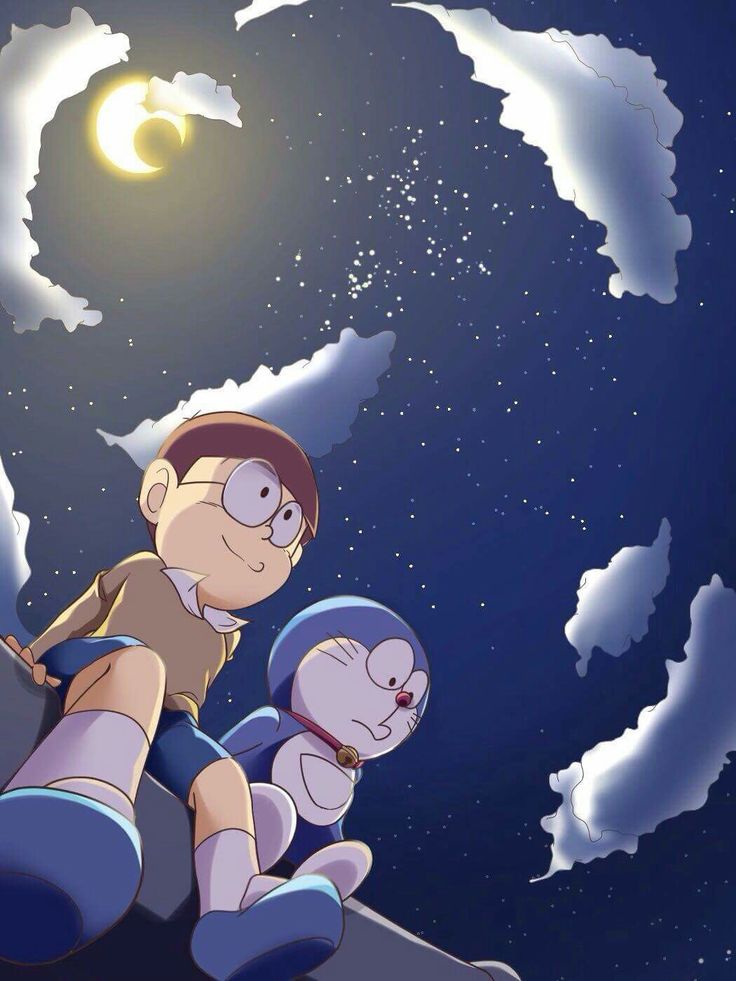 download hintergrundbild doraemon android,karikatur,animierter cartoon,himmel,animation,illustration