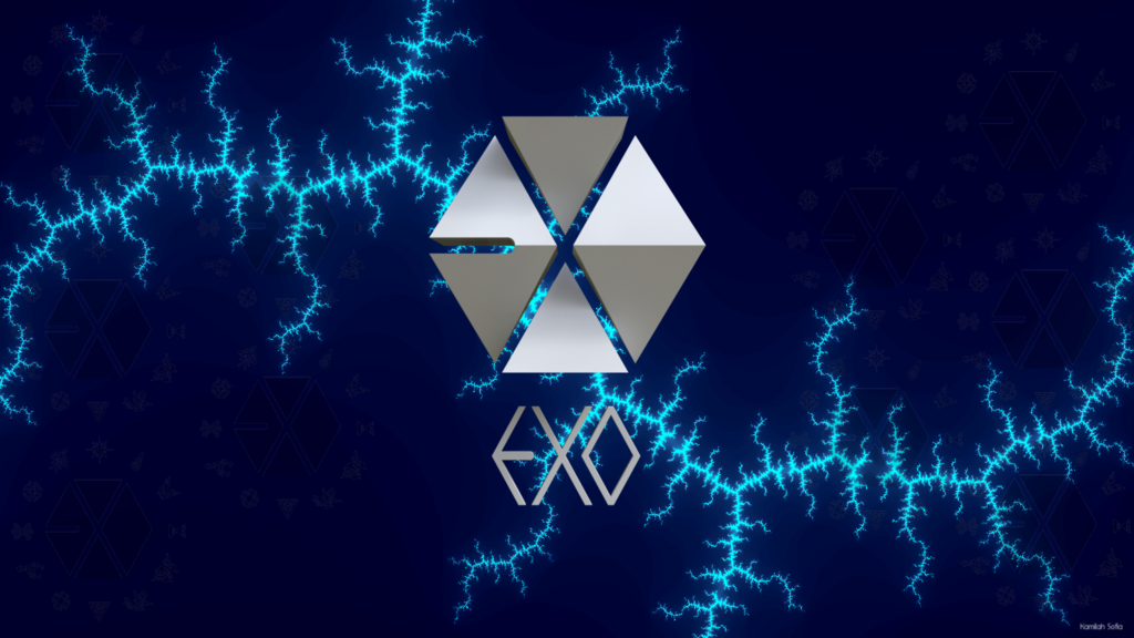 exo logo wallpaper,blue,sky,electric blue,design,graphic design