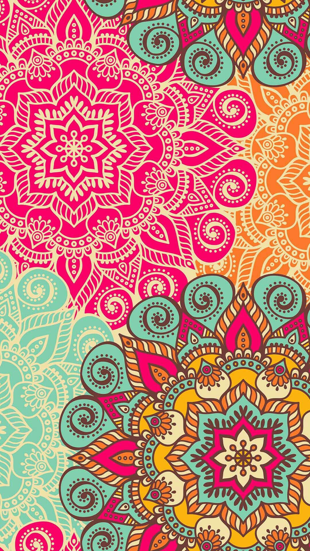 mandalas wallpaper,pattern,motif,visual arts,paisley,pink