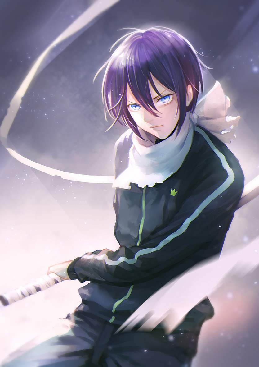 carta da parati yato,anime,cartone animato,cg artwork,cielo,capelli neri