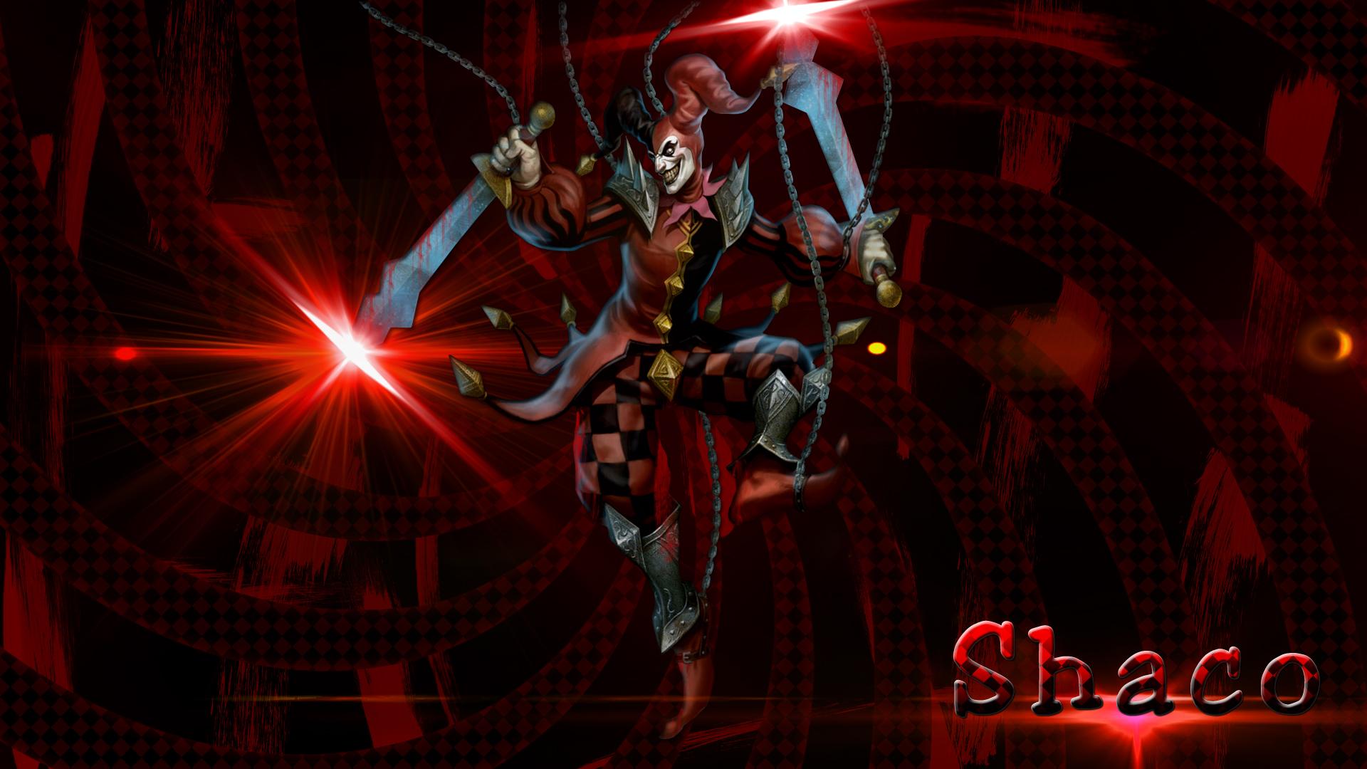 shaco wallpaper,pc game,fictional character,cg artwork,graphic design,darkness
