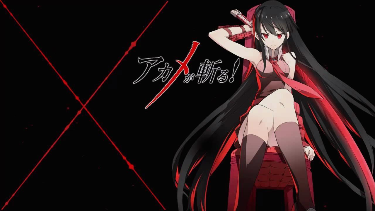 fondo de pantalla akame,anime,cg artwork,rojo,dibujos animados,cabello negro