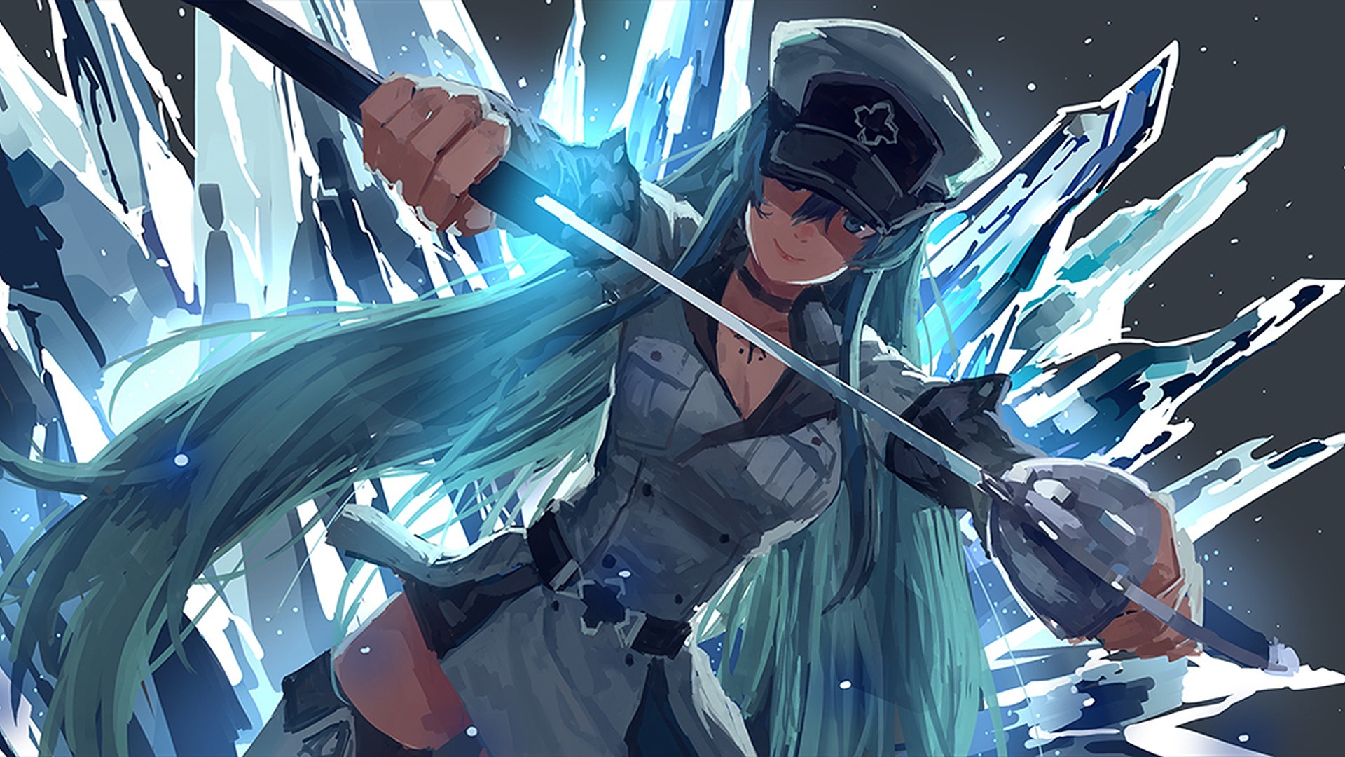 esdeath tapete,cg kunstwerk,erfundener charakter,illustration,action adventure spiel,superheld