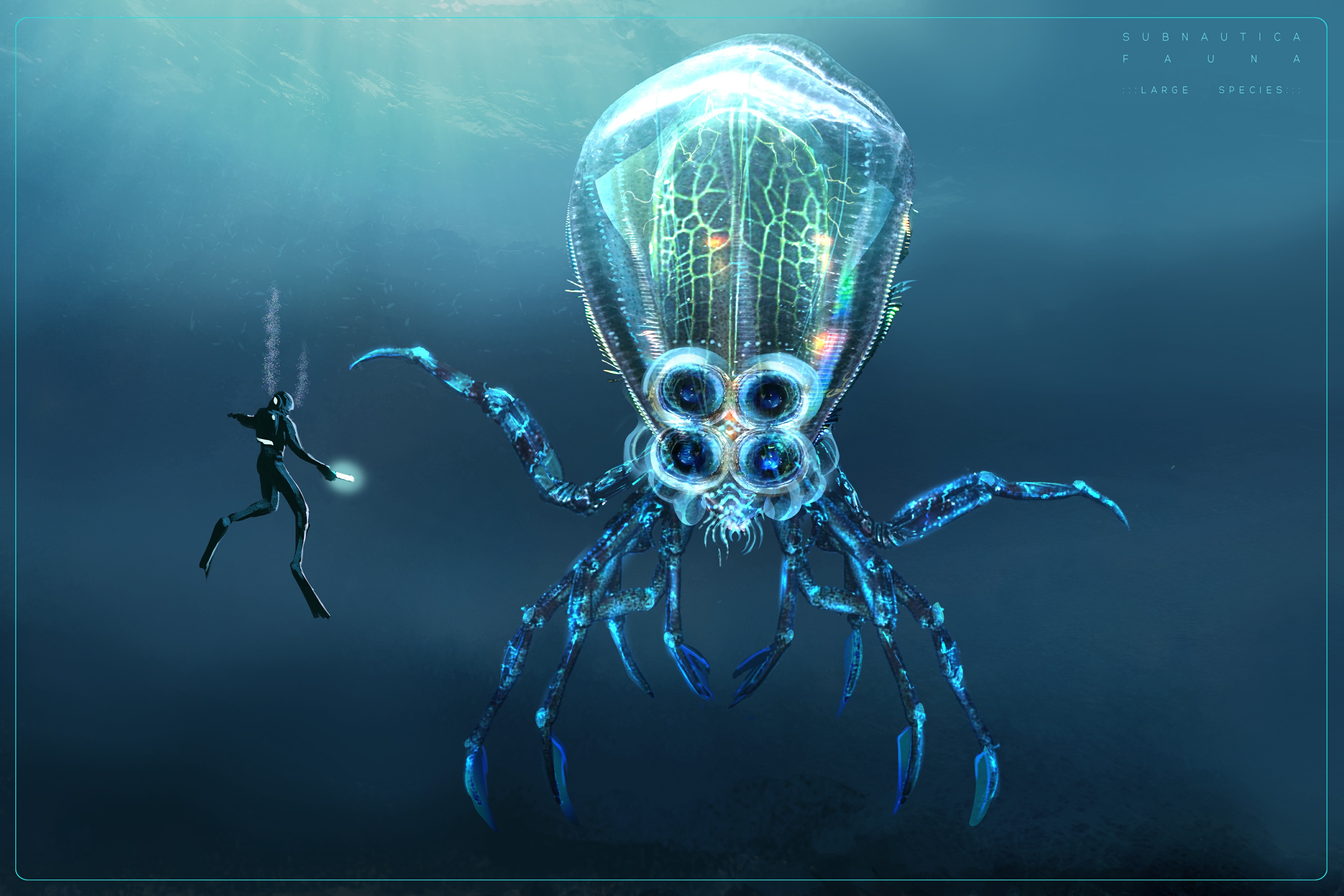 fondo de pantalla subnautica,invertebrado,invertebrados marinos,ilustración