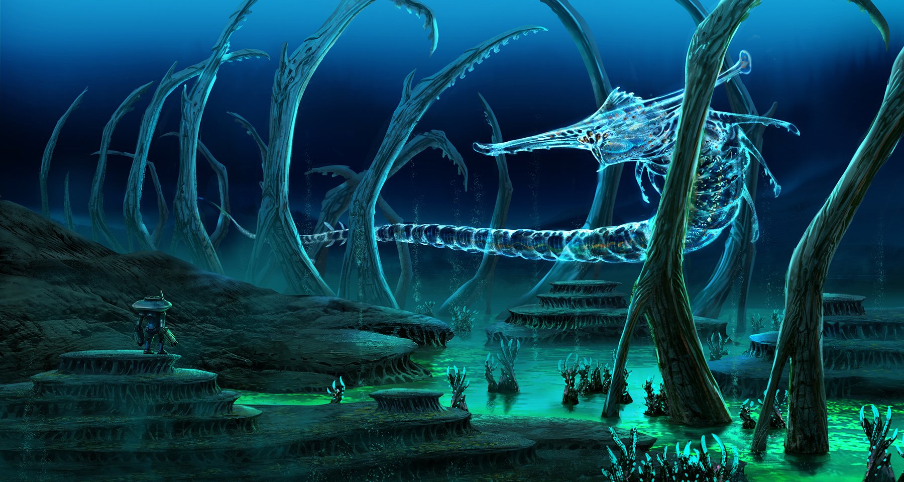 subnautica wallpaper,wasser,cg kunstwerk,meeresbiologie,illustration,welt