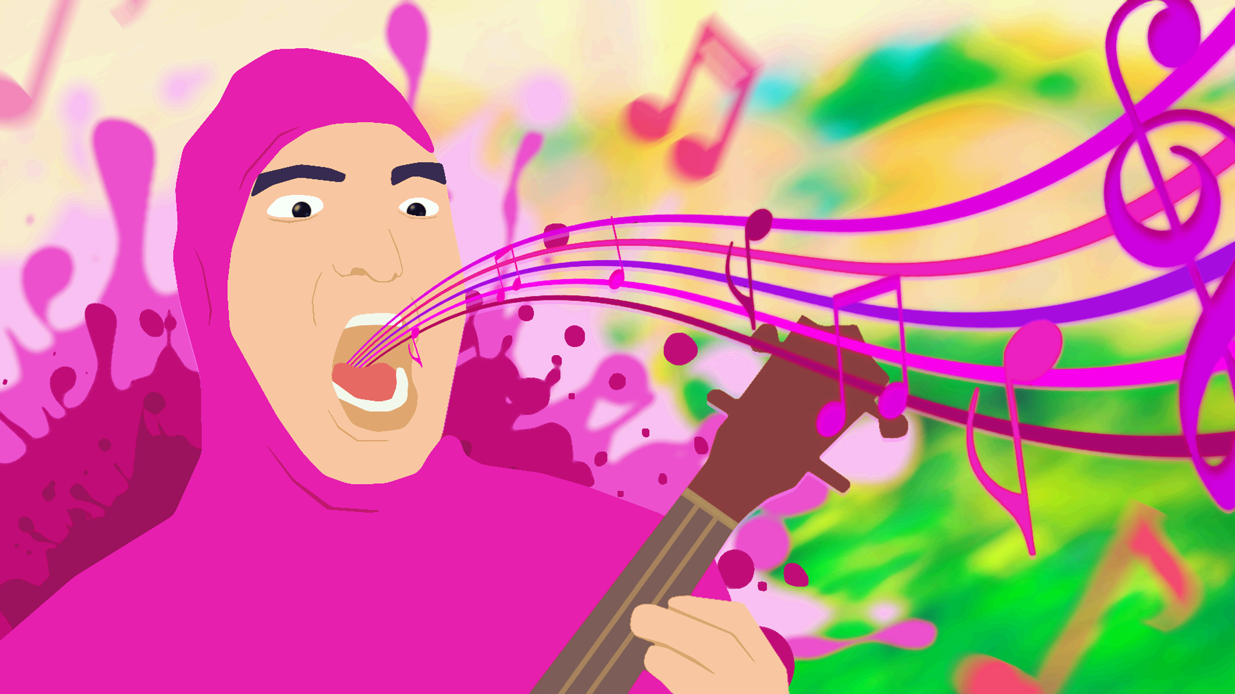pink guy wallpaper,pink,illustration,cartoon,graphic design,magenta