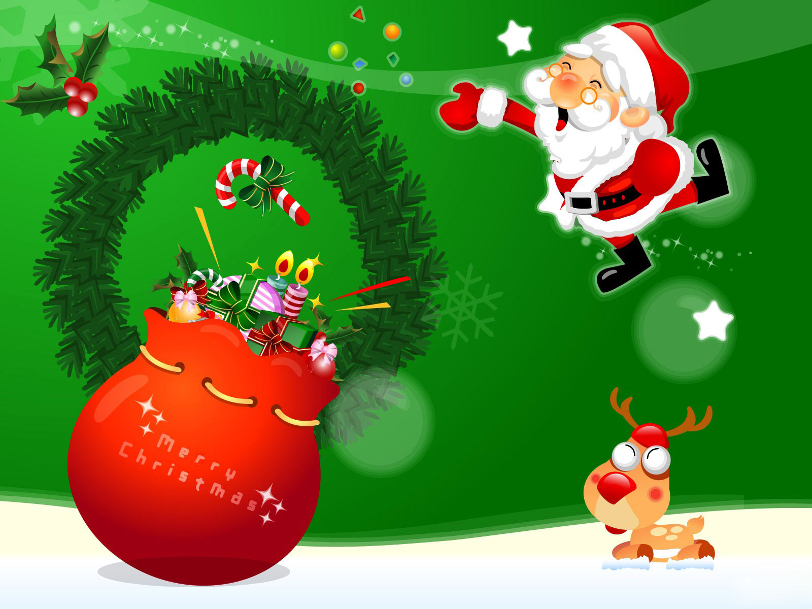 happy christmas wallpapers,santa claus,christmas,cartoon,fictional character,christmas eve