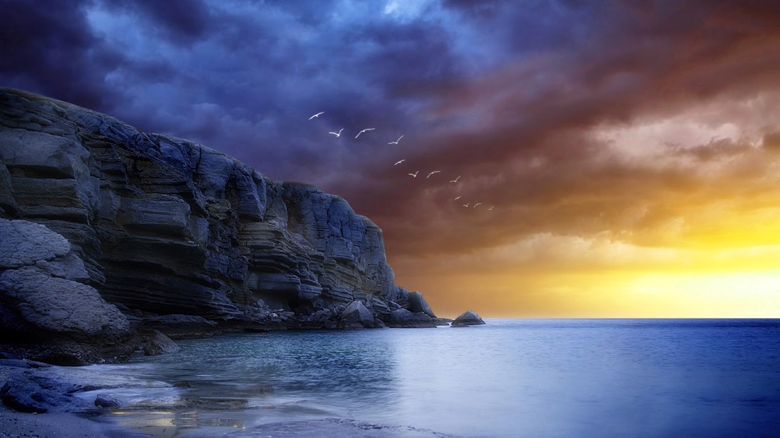 fondo de pantalla de escena natural,cielo,cuerpo de agua,naturaleza,paisaje natural,mar
