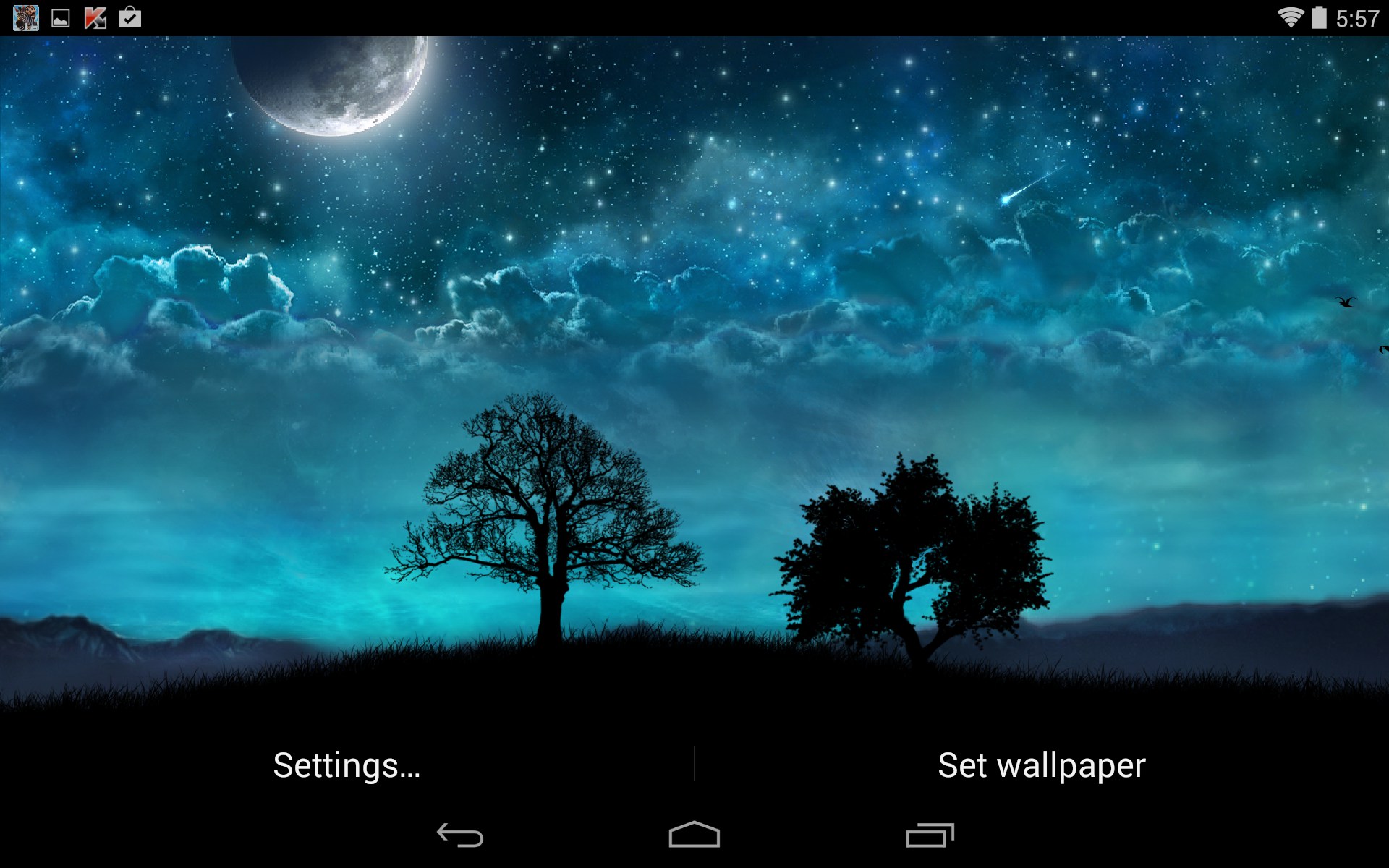 갤러리 라이브 배경 화면,하늘,자연,자연 경관,밤,나무