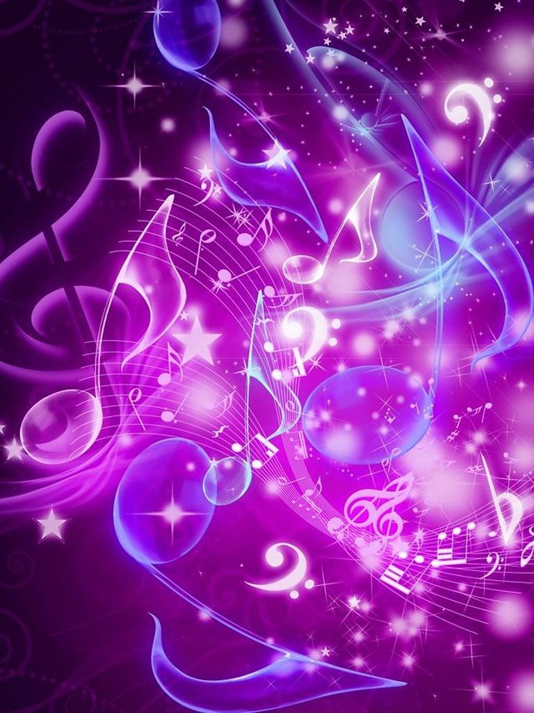 music notes wallpaper,violet,purple,graphic design,pink,text