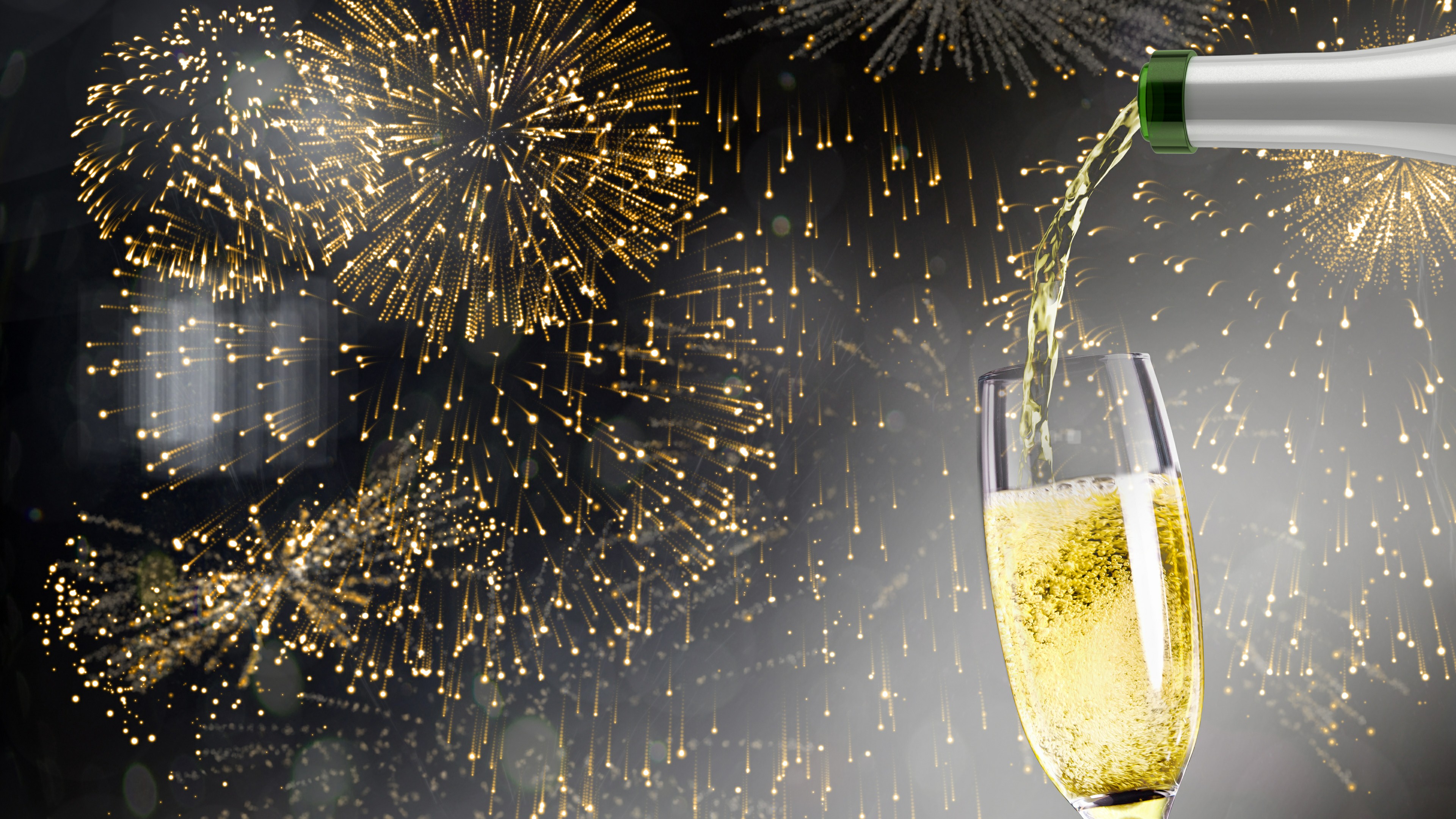 carta da parati champagne,acqua,champagne,bevanda,capodanno,fuochi d'artificio