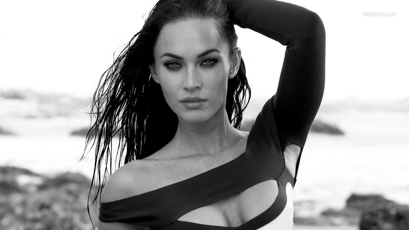 megan fox fonds d'écran hd,cheveux,photographier,noir,visage,blanc