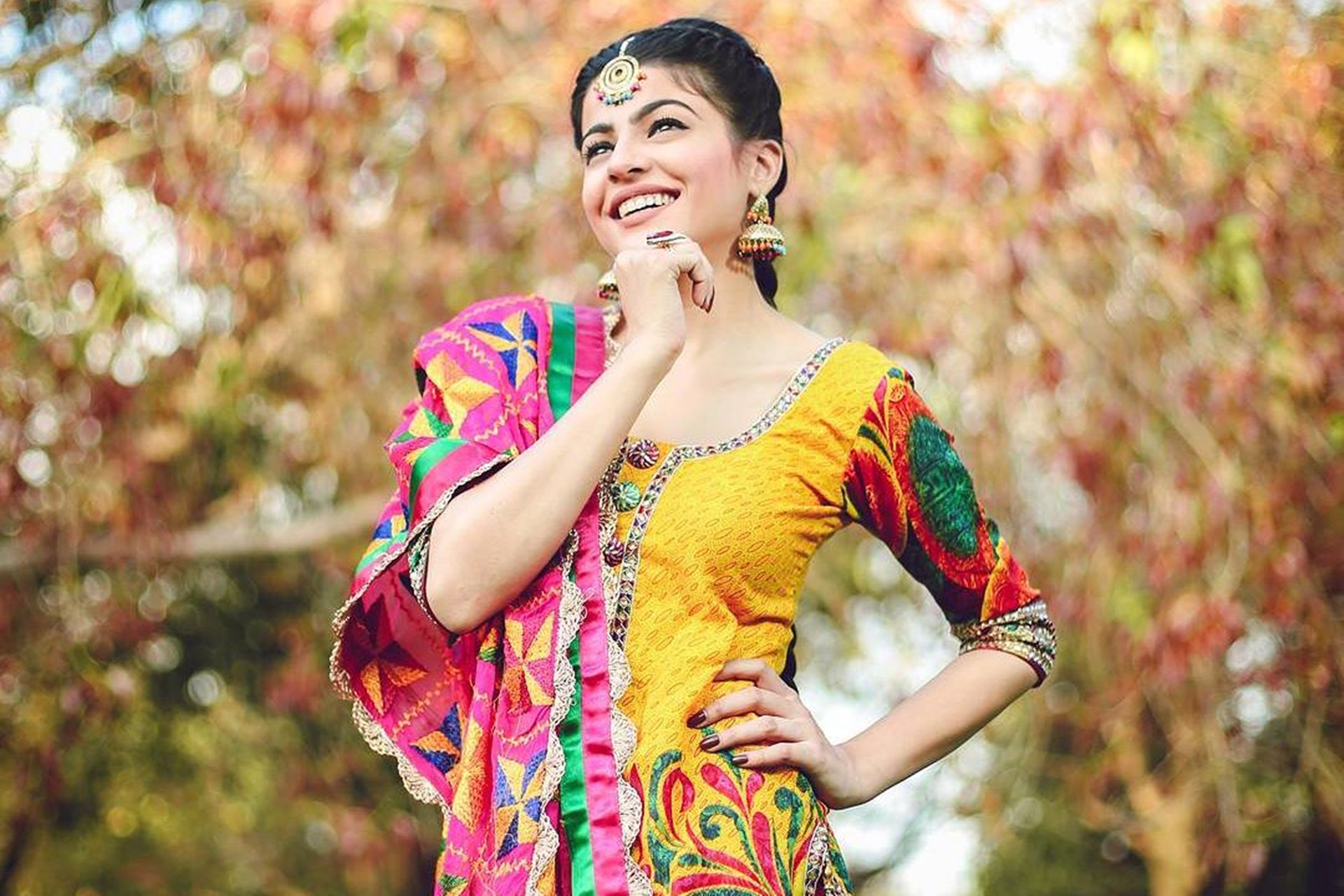 beautiful punjabi girl wallpaper,beauty,yellow,photography,fun,happy