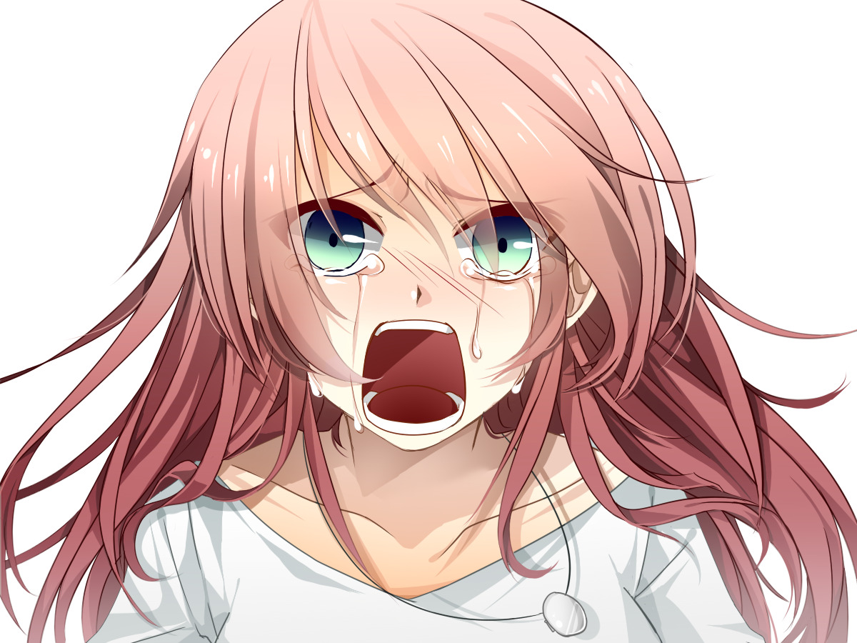 sad anime wallpaper,face,hair,cartoon,facial expression,mouth